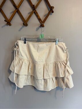 NWT Lone Star Cream Corset Lace Up Tiered Skirt XL